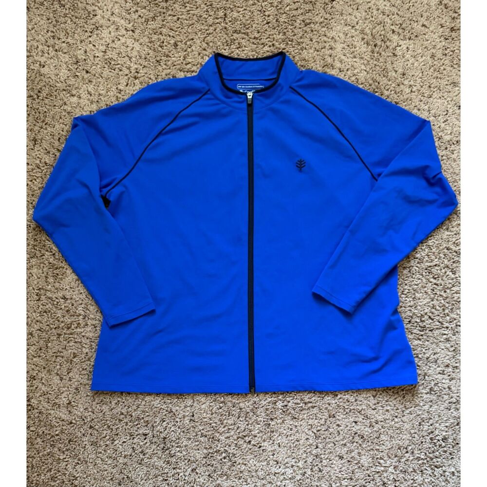 Coolibar Macarella Full Zip Water Jacket XXL/Blue/UPF 50+ Sun Protection